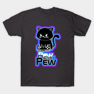 Black Gamer Cat T-Shirt